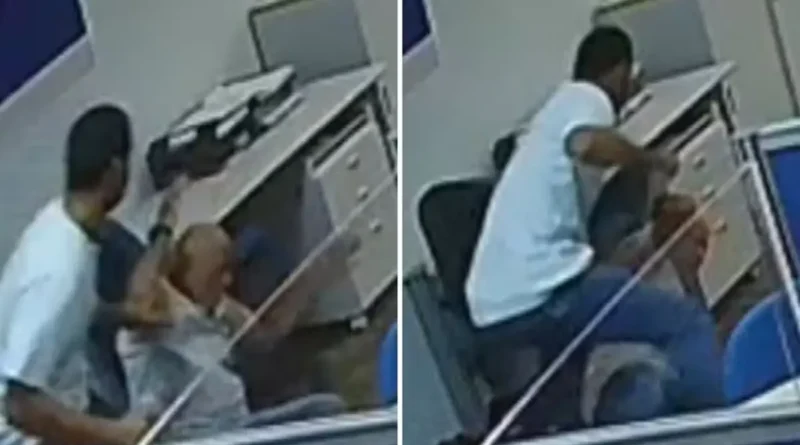 Policial do GAS agride idoso no INSS em Goiânia