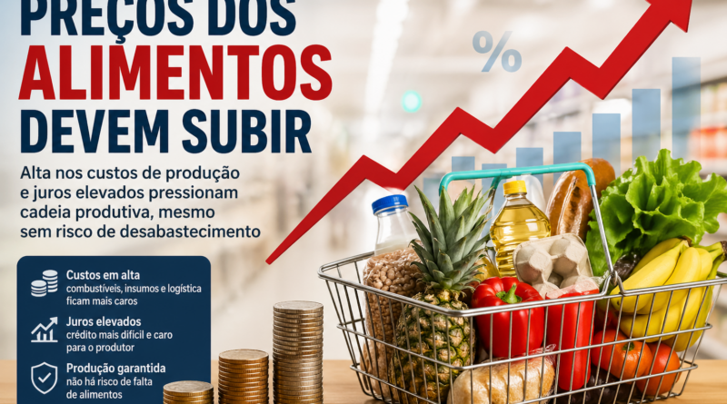 Custos pressionam alimentos e preços devem subir