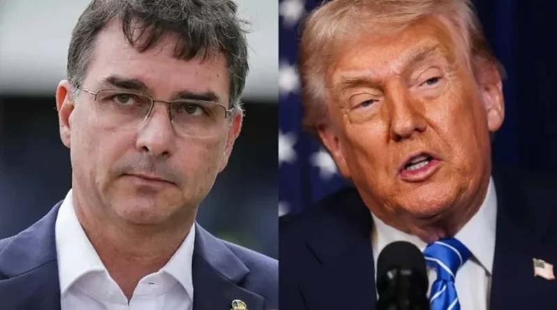 Flávio Bolsonaro aguarda encontro com Trump nos EUA